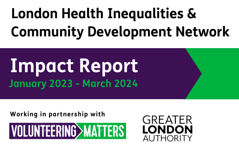 The words Liondong Health Inequalities and community development network impact report