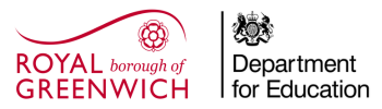 Logo of the Royal Borough of Greenwich and the Department for Education