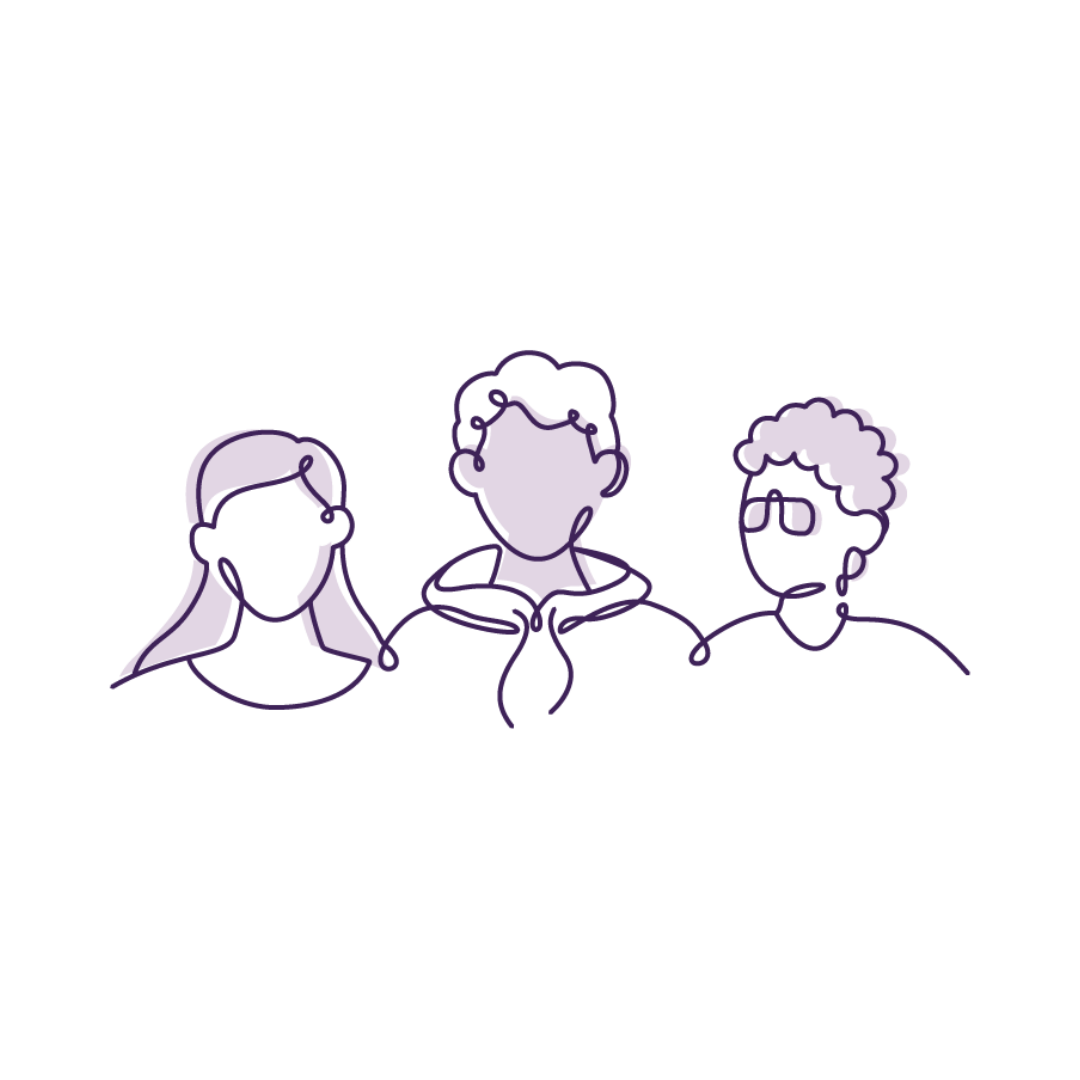 Icons of three people