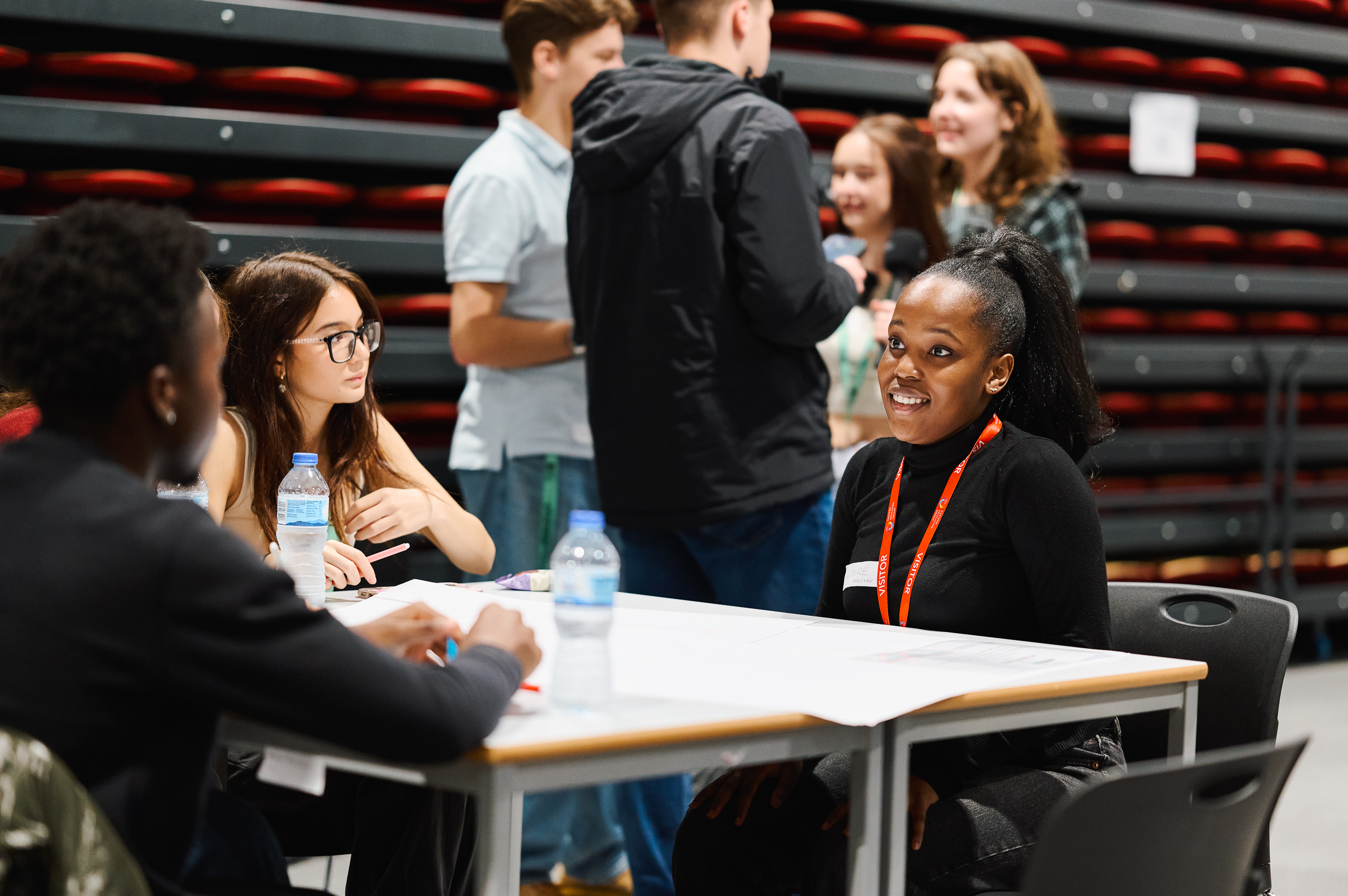 Young Ambassador Clair speaking to other young people